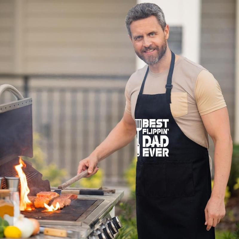 Funny Apron for Dad with 3 Pockets, Father Day Christmas Gift for Papa Husband Men, Aprons for Grilling Cooking BBQ