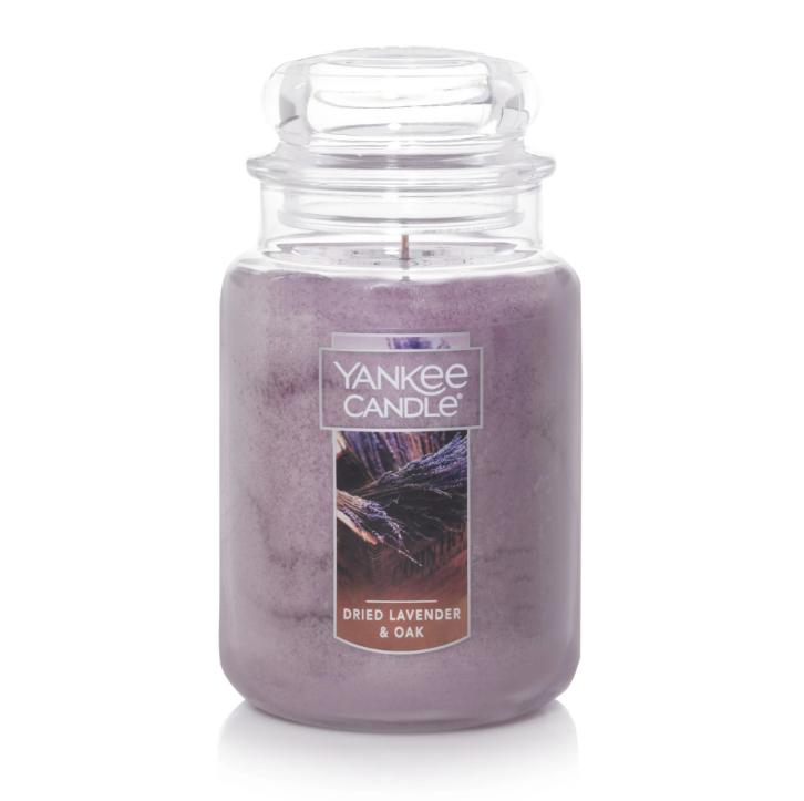 Yankee Candle Dried Lavender & Oak Original Large Scented Jar Candle, 22 oz