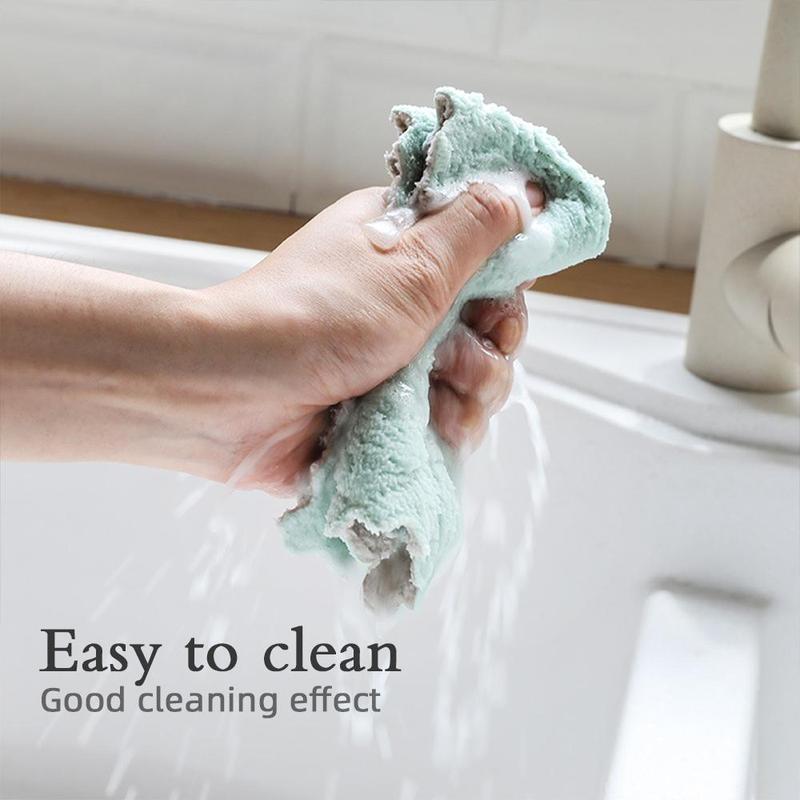 Kitchen Cleaning Rag, 12pcs Soft Absorbent Dishcloth, Household Quick Drying Dishcloth for Bathroom Kitchen Home Office Dormitory