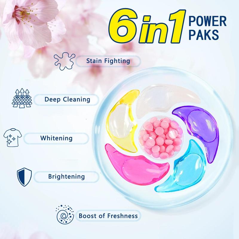 6 in 1 Laundry Detergent Soap Pods, 30pcs box Multi-purpose Strong Decontamination Detergent Washing Pods, Cleaning Supplies