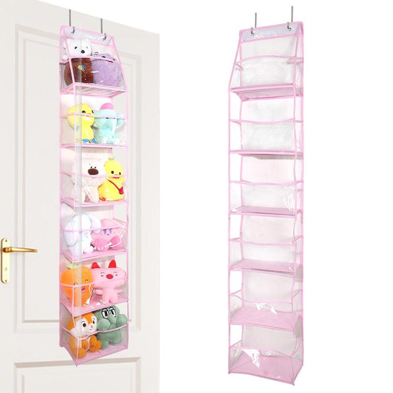 Over The Door Hanging Storage Bag, 4 6 Layer Mesh Net Pocket, Large Plush Toy Display Storage Bag for Boys & Girls, Hanging Storage Bag for Home Living Room Bedroom