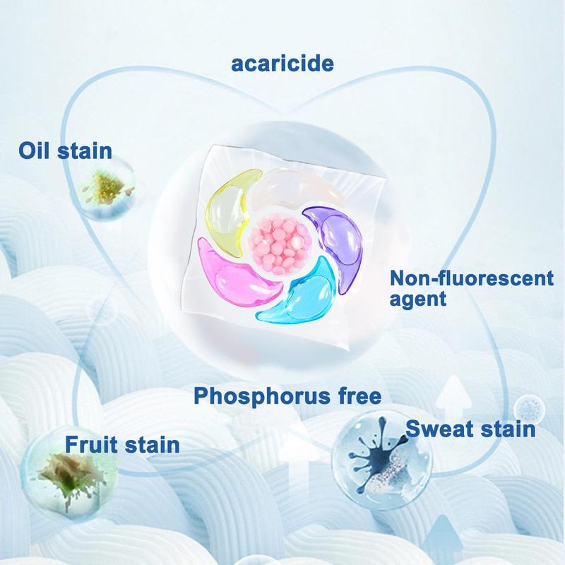 6 in 1 Laundry Detergent Soap Pods, 30pcs box Multi-purpose Strong Decontamination Detergent Washing Pods, Cleaning Supplies