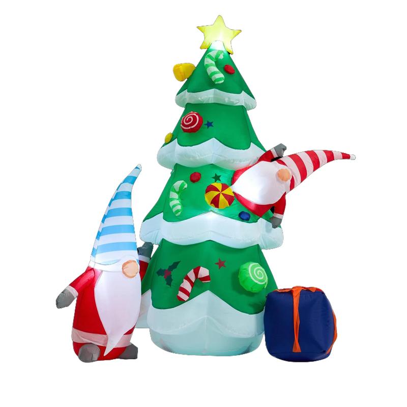 SUNGIFT 7FT Giant Inflatable Christmas Tree with Santa Claus & Gift Box - Indoor Outdoor Yard Decoration Ornaments