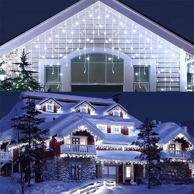 Outdoor Christmas Light, Rechargeable Decorative Light with 8 Modes, Waterproof LED String Light for House Holiday Decor Wedding