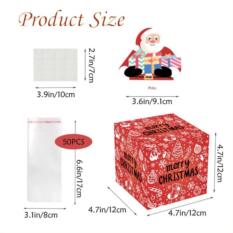 Christmas Themed Money Box, 1 Count Surprise Money Box with Clear Bag, Party Gift for Birthday & Wedding & Anniversary