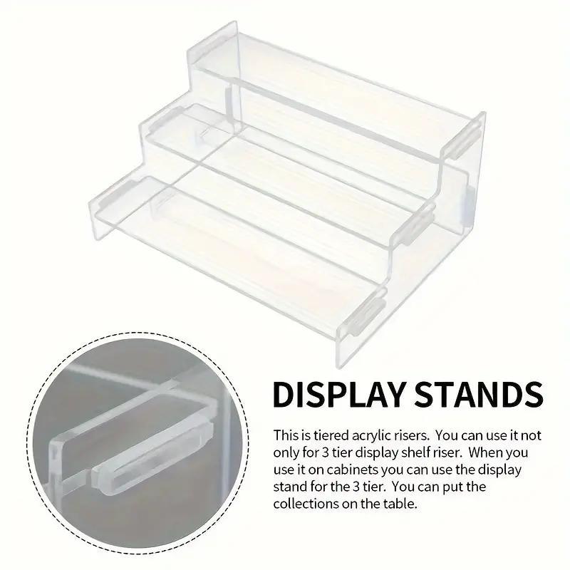 Acrylic Display Rack, 1 Count Modern 3 Layer Clear Perfume Cosmetic Storage Rack, Desktop Storage Organizer for Bathroom, Bedroom, Living Room, Office