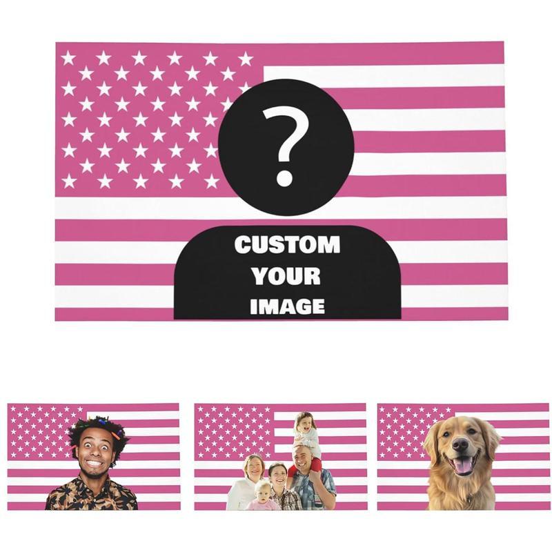 Custom Pink America Flag  Personalized Flags Design Your Image Funny Tapestry Poster For Decorate Clubs Concerts Bars University Dormitories Living Rooms Bedrooms