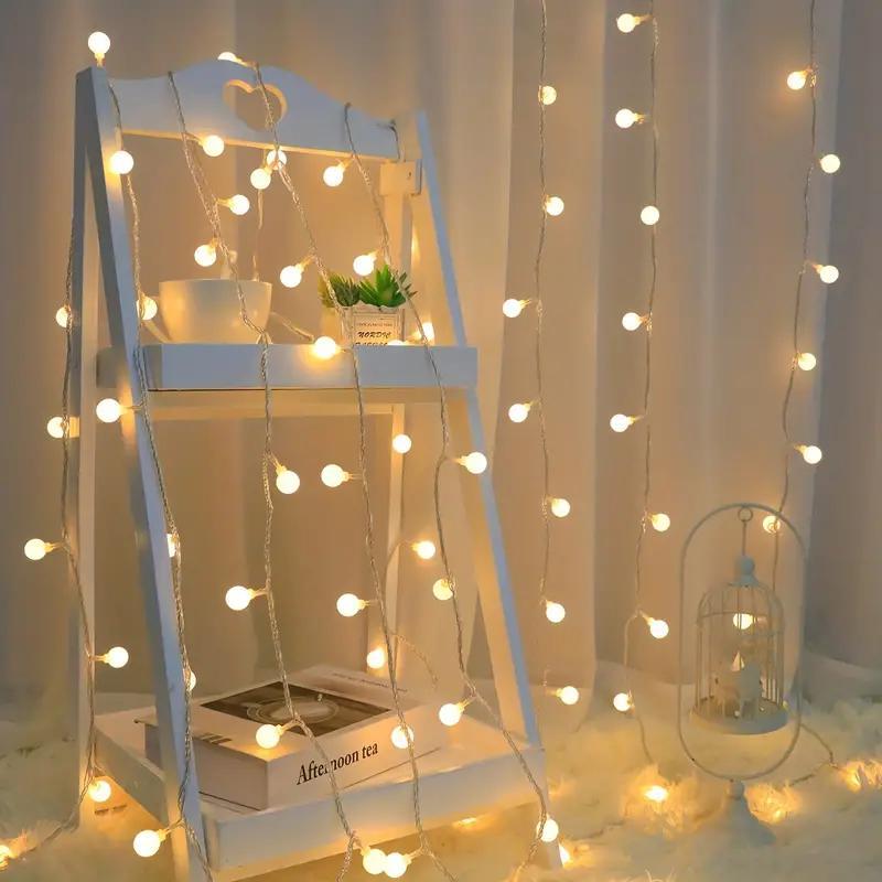 Christmas Ball Shaped String Light, 1 Count Battery Powered LED Fairy Light (No Battery), Ambient Light Strip, Dimmable String Light for Indoor & Outdoor Party, Wedding, Garden, Tree, Bedroom Decor