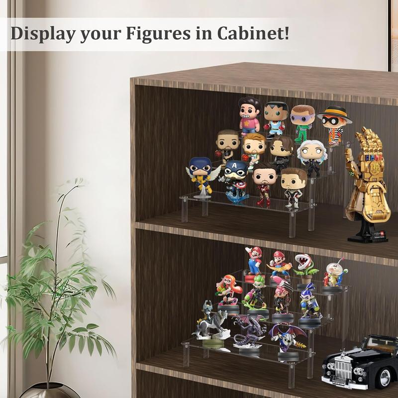 Acrylic Riser,Clear Display Risers Stand Perfume Organizer Cologne Acrylic Shelves 3 Tiered Cupcake Shelf for Amiibo Funko POP Figures Food Desserts Holder Collection Cosmetic Vendor Product