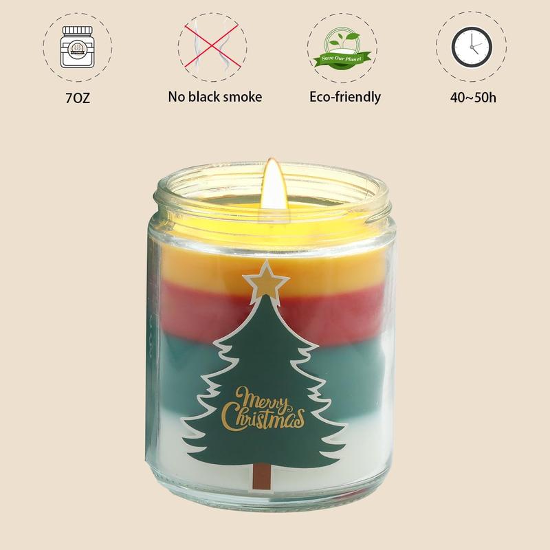 Christmas Candles - Christmas Gifts for Women, Aromatherapy Candle for Home Scented, Natural Soy Wax Pine Scented Candles Lihome