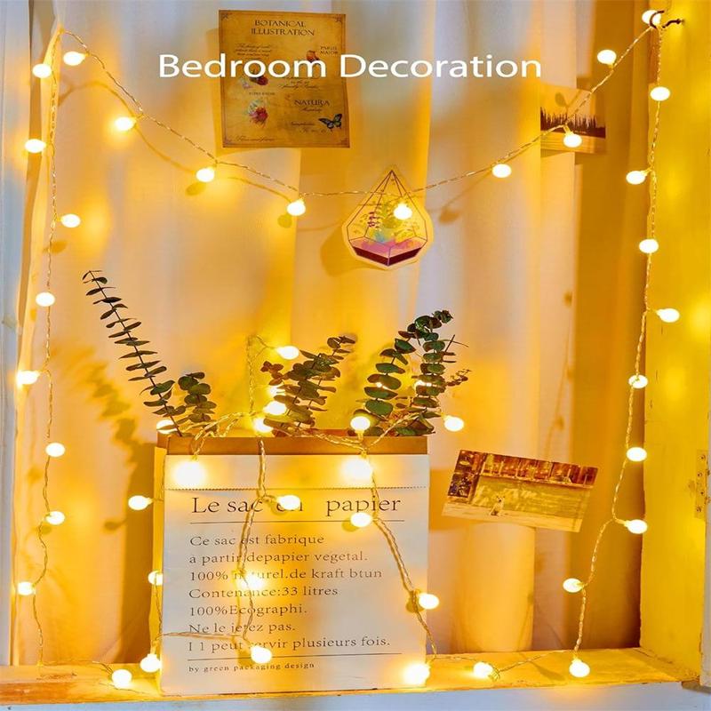 Christmas Ball Shaped String Light, 1 Count Battery Powered LED Fairy Light (No Battery), Ambient Light Strip, Dimmable String Light for Indoor & Outdoor Party, Wedding, Garden, Tree, Bedroom Decor