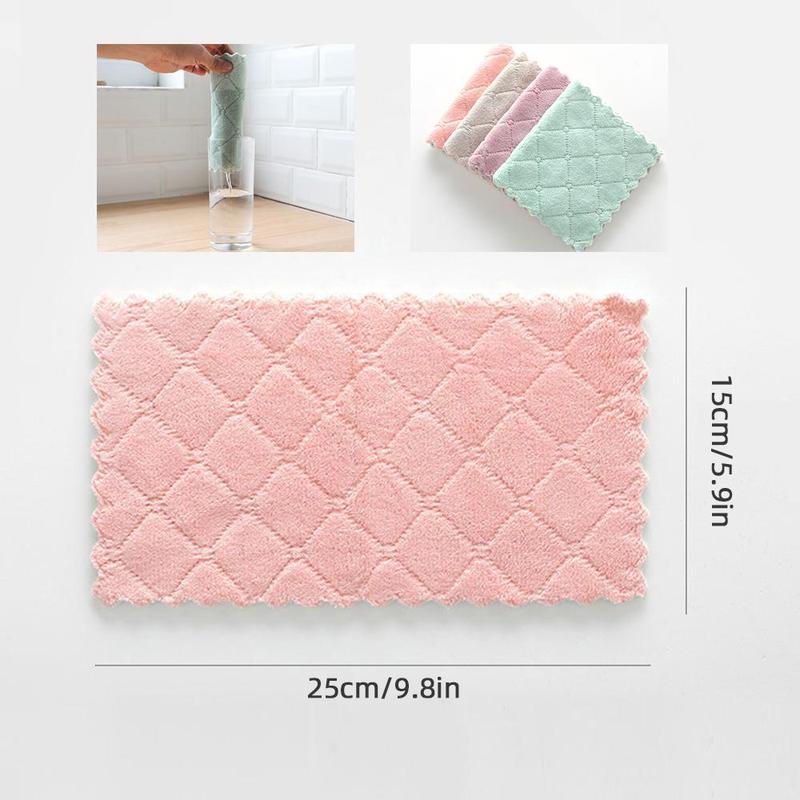 Kitchen Cleaning Rag, 12pcs Soft Absorbent Dishcloth, Household Quick Drying Dishcloth for Bathroom Kitchen Home Office Dormitory