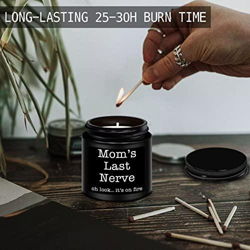 Mom's Last Nerve Candles Gifts for Mom, Unique Mom Gifts, Mothers Day, Valentines, Birthday Gifts for Mom from Daughters,Son,Lavender Scented Moms Last Nerve Candles