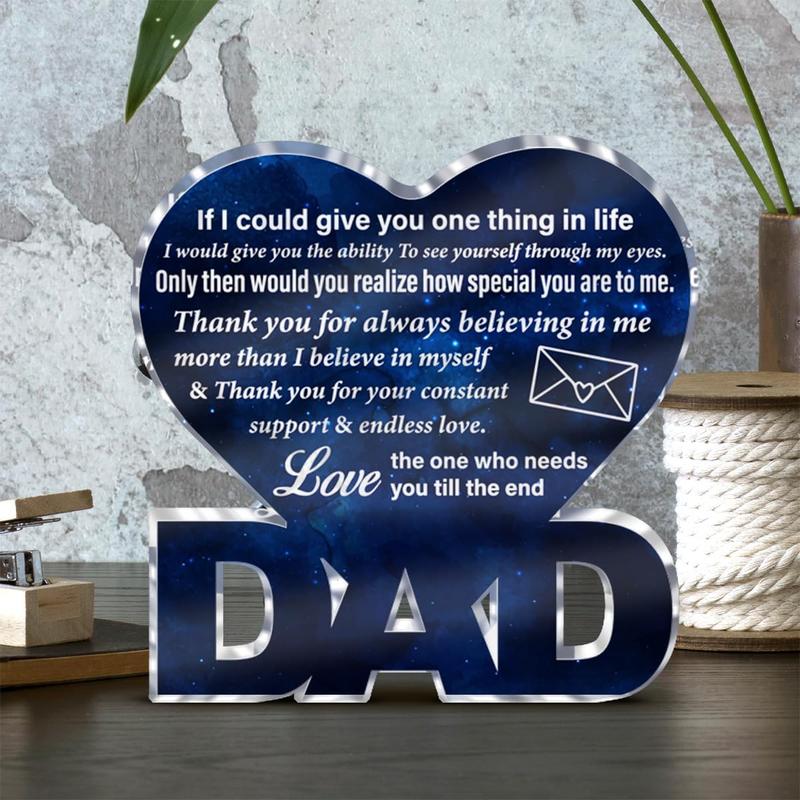 Dad Gift From Son Daughter, Thank You Gifts for Dad, Dad Appreciation Gifts, Father Acrylic Sign Keepsake Father's Day Birthday Present