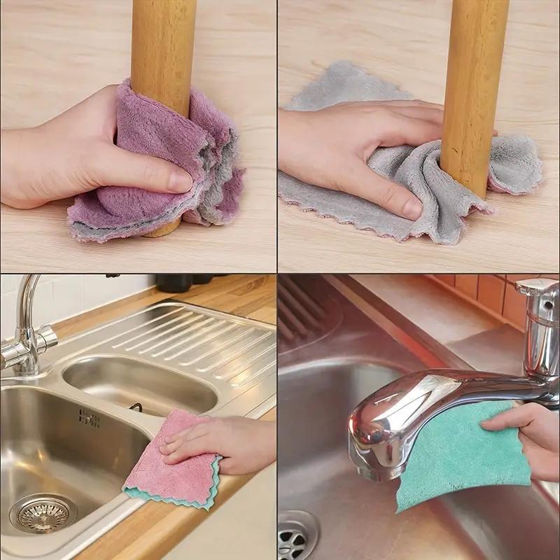 Kitchen Cleaning Rag, 12pcs Soft Absorbent Dishcloth, Household Quick Drying Dishcloth for Bathroom Kitchen Home Office Dormitory