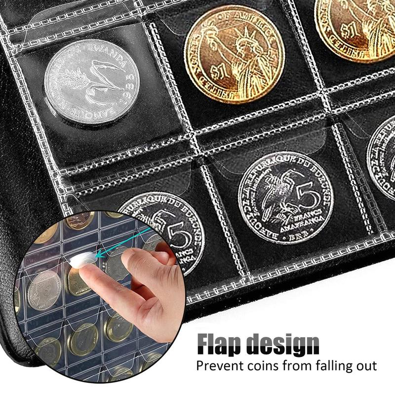 Professional Coin Collection Book, Coin Storage Organizer, 60-pocket Coin Collection Bag, Coin Collection Book for Coin Collectors