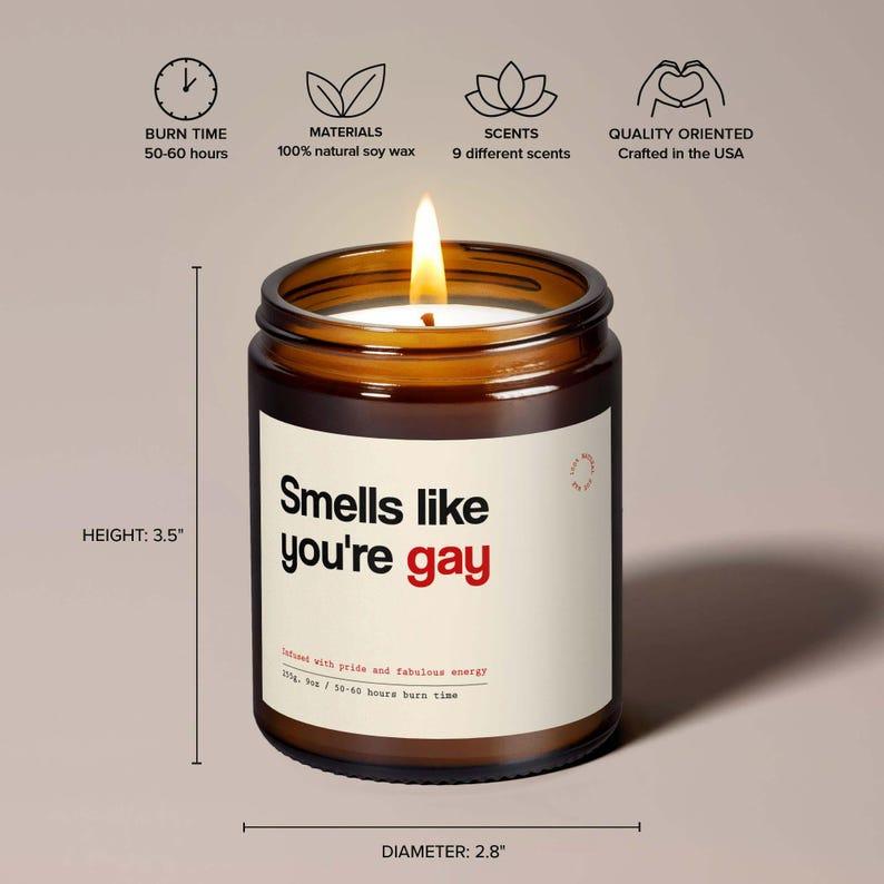 Funny LGBTQ Candle Gift, Proudly Gay Candle for Friends, Perfect Gift for Holidays or Birthdays, Unique Personal Expression