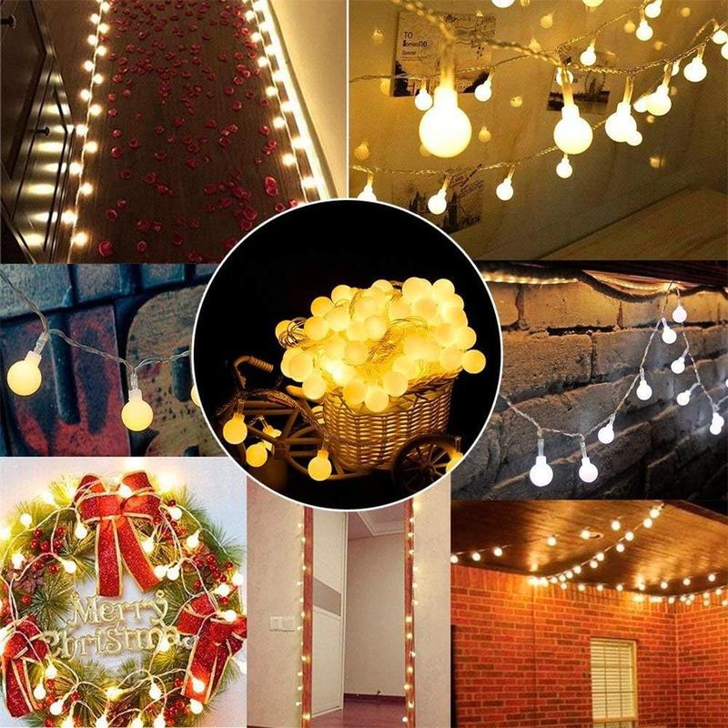 Christmas Ball Shaped String Light, 1 Count Battery Powered LED Fairy Light (No Battery), Ambient Light Strip, Dimmable String Light for Indoor & Outdoor Party, Wedding, Garden, Tree, Bedroom Decor