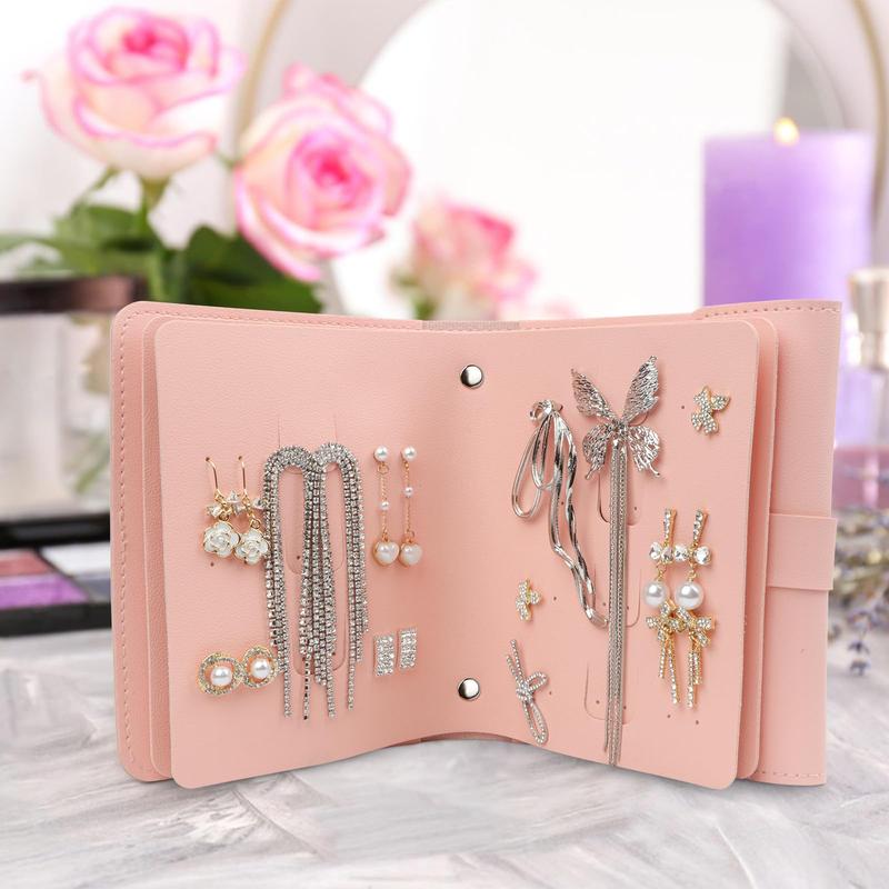 Portable Jewelry Storage Bag, Book Design Large Capacity Earring Holder, Ear Stud Earring Organizer, Jewelry Display Rack, Gift for Women, Girlfriend