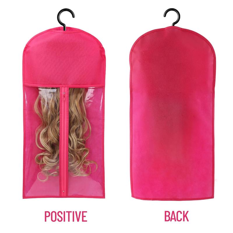 3PCS Hair Extension Storage Extension Holder Dust-Proof Wig Storage for Multiple Wigs Bags Storage with Hanger Wig Holder for Multiple Wigs Stand Hair Extensions, Wigs & Accessories