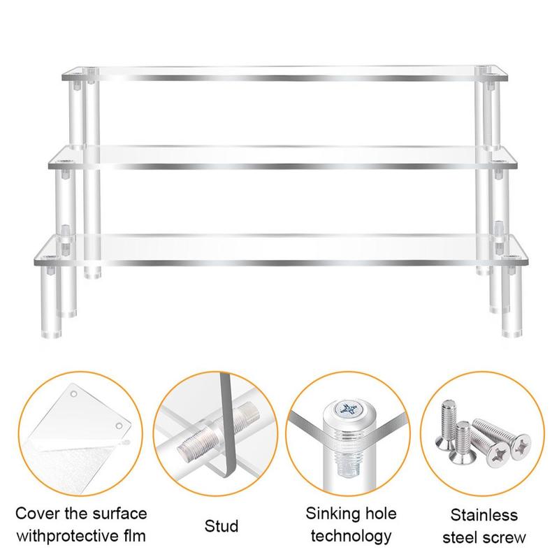 Clear Acrylic Display Rack, 1 Count Multi-layer Desktop Display Rack, Multifunctional Display Rack for Living Room, Bedroom, Toy, Skincare