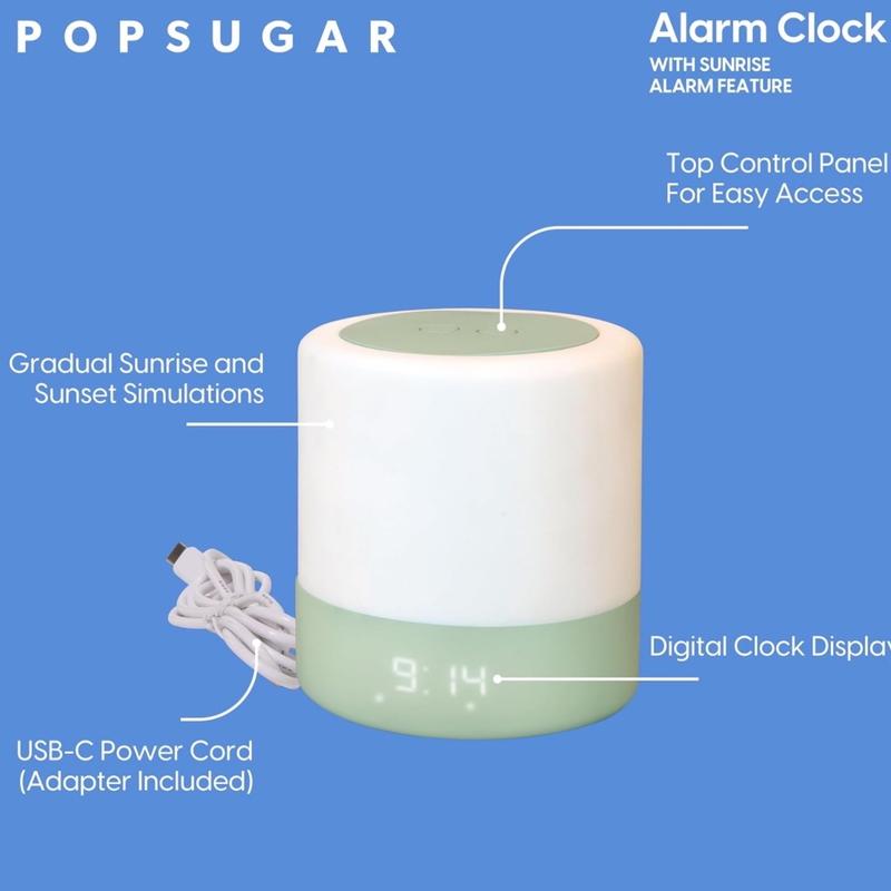 POPSUGAR Sunrise Alarm Clock with Natural Light, Sound Machine and Simulation