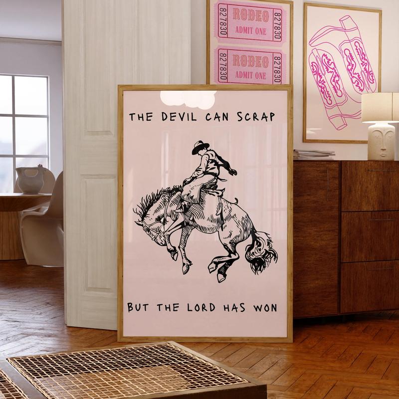 Country Lyrics Wall Art , Revival Lyrics Art, Coastal Cowgirl Poster, Zach Fan Merch, Pink Western Wall Art Poster No Frame  Decor Photo