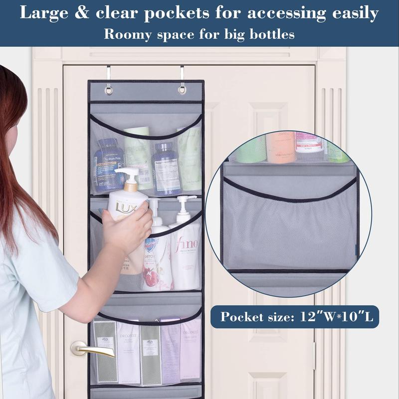 Over The Door Hanging Storage Bag, 2 Counts Foldable Hanging Closet Storage Bag with 5 Large Pockets, Hanging Diaper Caddy Organizer