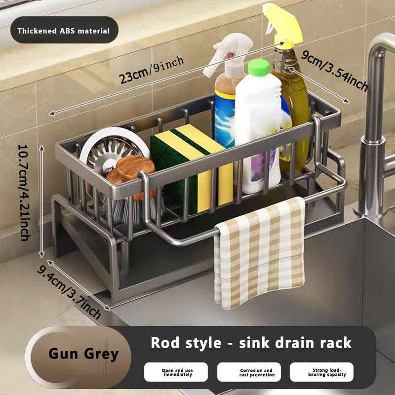 Kitchen Sink Drain Rack, Household Sink Storage Rack for Sponge Soap Towel, Kitchen Drain Holder, Kitchen Storage Organizer Drain Basket, Home Organizer