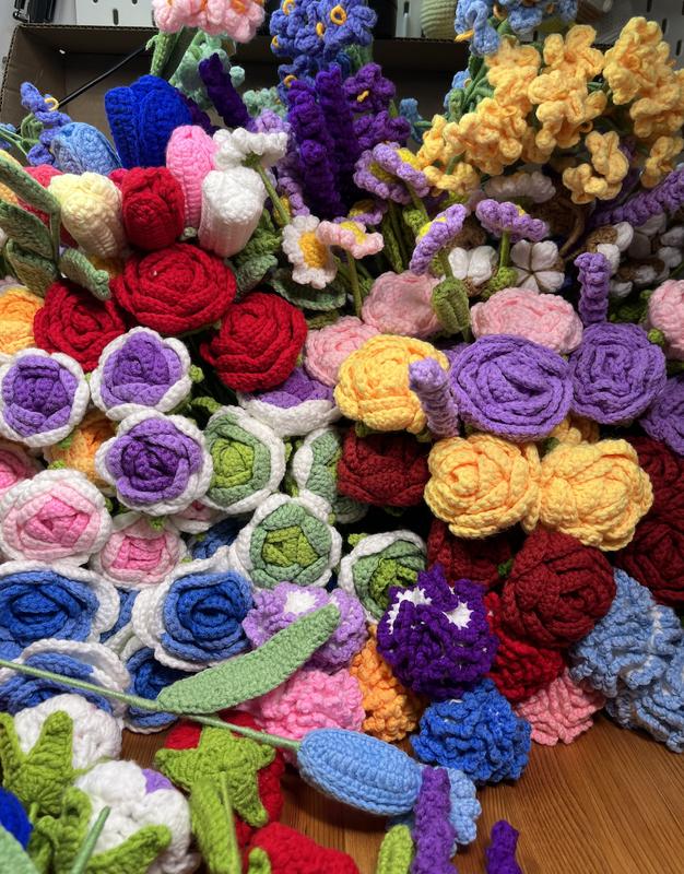 Handmade Crocheted Flowers for Home Decoration and Gifts - Available in Various Colors