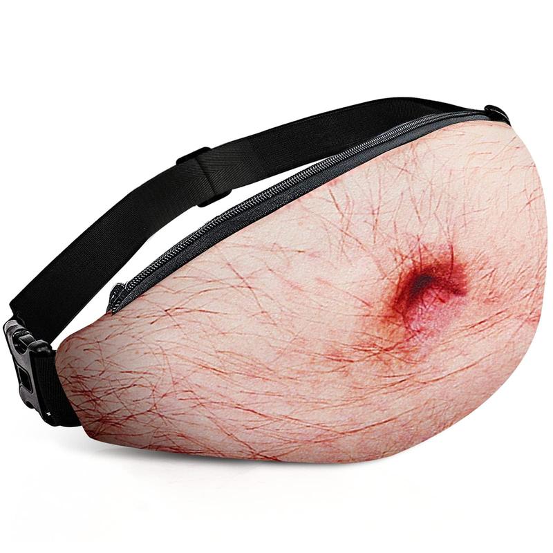 Funny Gag Gifts White Elephant Gift Dad Belly Pack,Christmas Gag Gifts Exchange,Fake Belly 3D Waist Bag for Mom,Dad,Sister,Brother,Friends