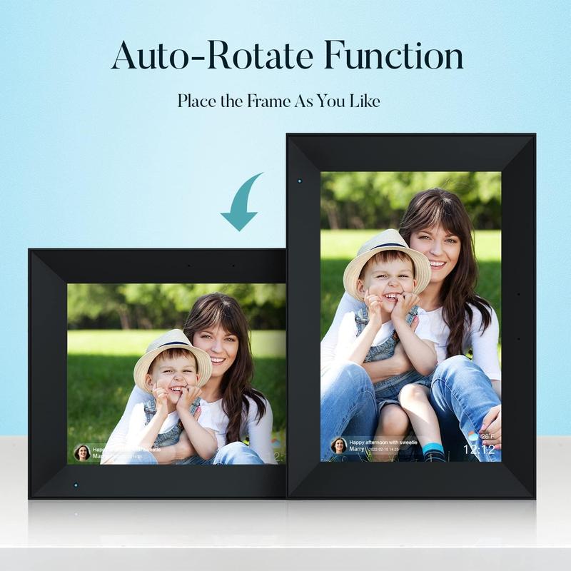 Digital Picture Frame 10.1 Inch WiFi Digital Photo Frame with IPS HD Touchscreen with 32GB Storage, Auto-Rotate Easy Setup to Send Photos or Videos Via AiMOR App from Anywhere