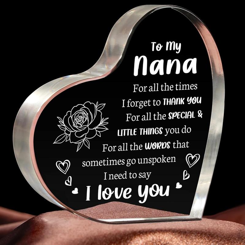 Gifts for Nana, Nana Birthday Gifts from Heart Shaped Acrylic Keepsake 3.9