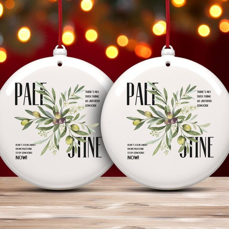 Palestine Olive Branch Ornament - Arabic Calligraphy Craft for Freedom and Resistance Gifts