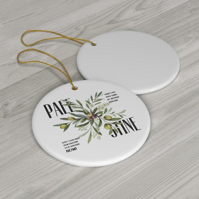 Palestine Olive Branch Ornament - Arabic Calligraphy Craft for Freedom and Resistance Gifts