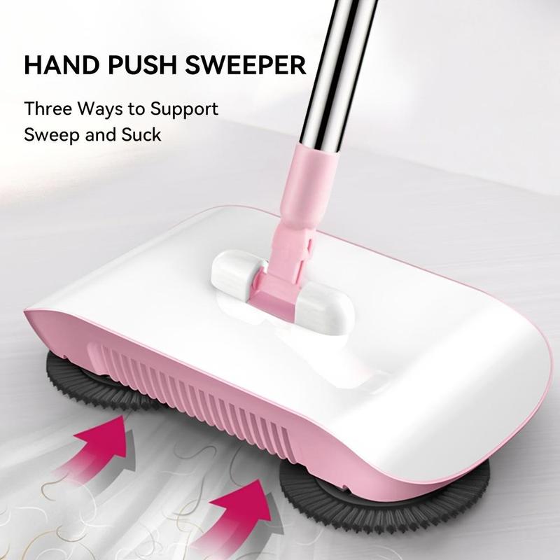 Hand Push Automatic Broom, 1 Count Household Sweeping Machine, Multifunctional Floor Cleaning Tool for Home Living Room Bedroom, Kitchen, Household Cleaning Supplies