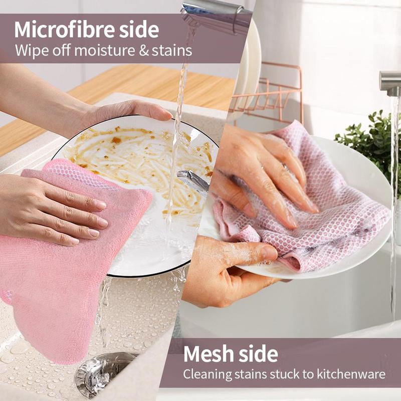 Microfiber Dishcloth (10pcs), Durable & Easy Cleaning Dish Towel, Kitchen Cleaning Cloth for Kitchen Cleaning, Home Cleaning