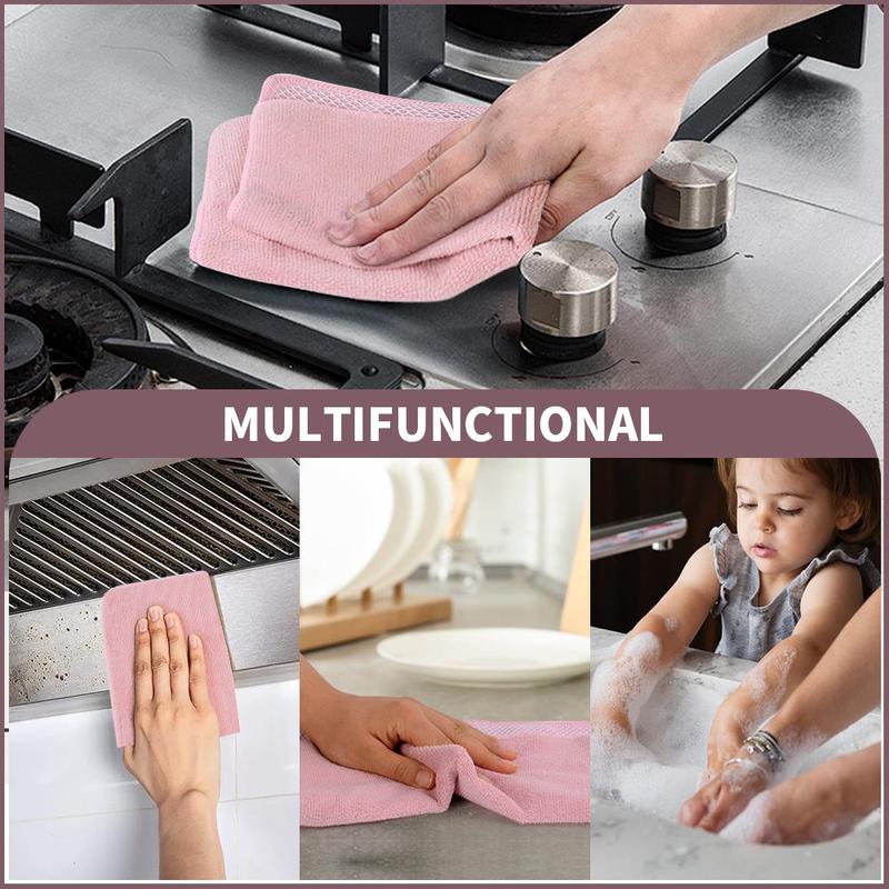 Microfiber Dishcloth (10pcs), Durable & Easy Cleaning Dish Towel, Kitchen Cleaning Cloth for Kitchen Cleaning, Home Cleaning