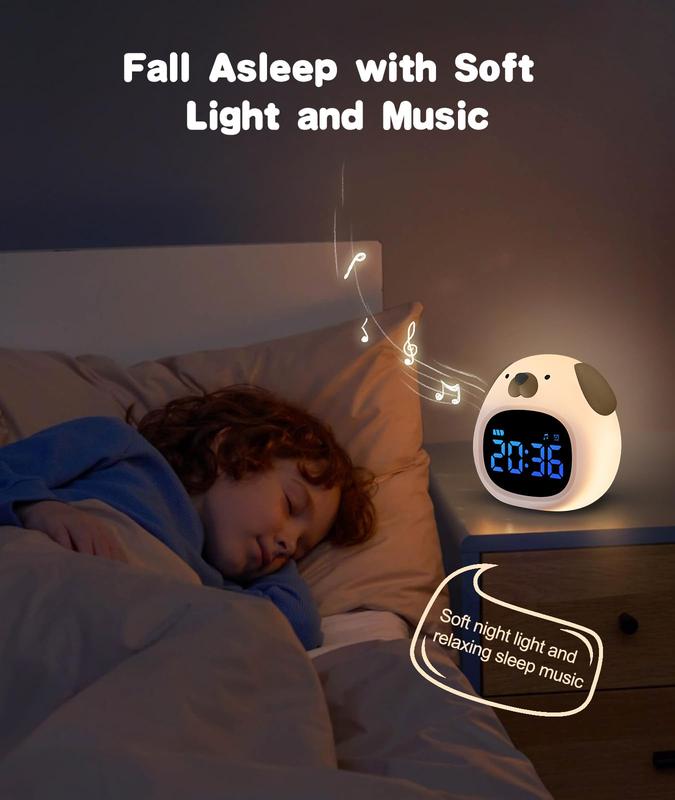 Alarm Clocks for Bedrooms with Night Light, 6 Sleep Sounds, OK to Wake Digital Clock, Heavy Sleepers with Snooze Function Alarm Clock Christmas gift