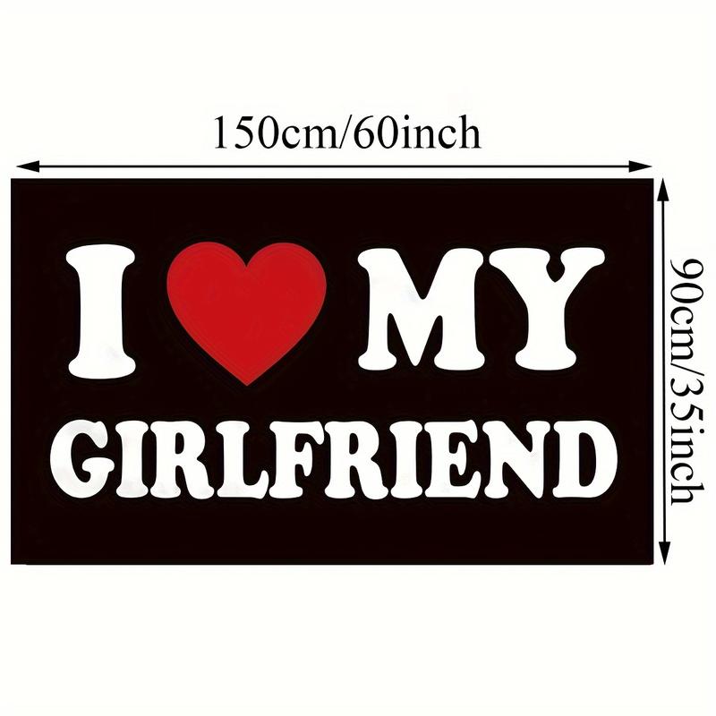 Christmas Gift -I Love My Girlfriend Flag Funny Tapestry Flags Dorm Wall Decorations Banner Girlfriend's Birthday Valentine's Day Gifts tapestry wall