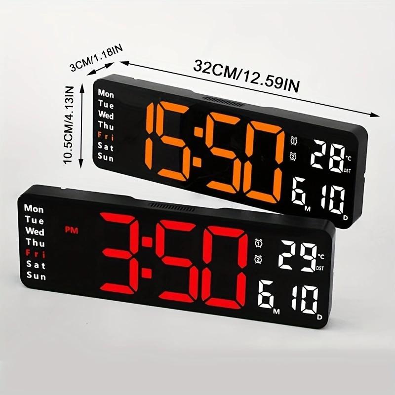 Digital Clock, Battery Powered Electronic Clock with Temperature Display, Home Decor for Living Room Bedroom Office