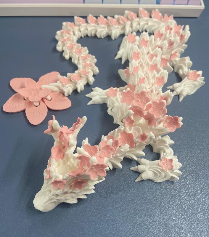 Cherry Blossom Dragon 3D Printed Decor Figurine