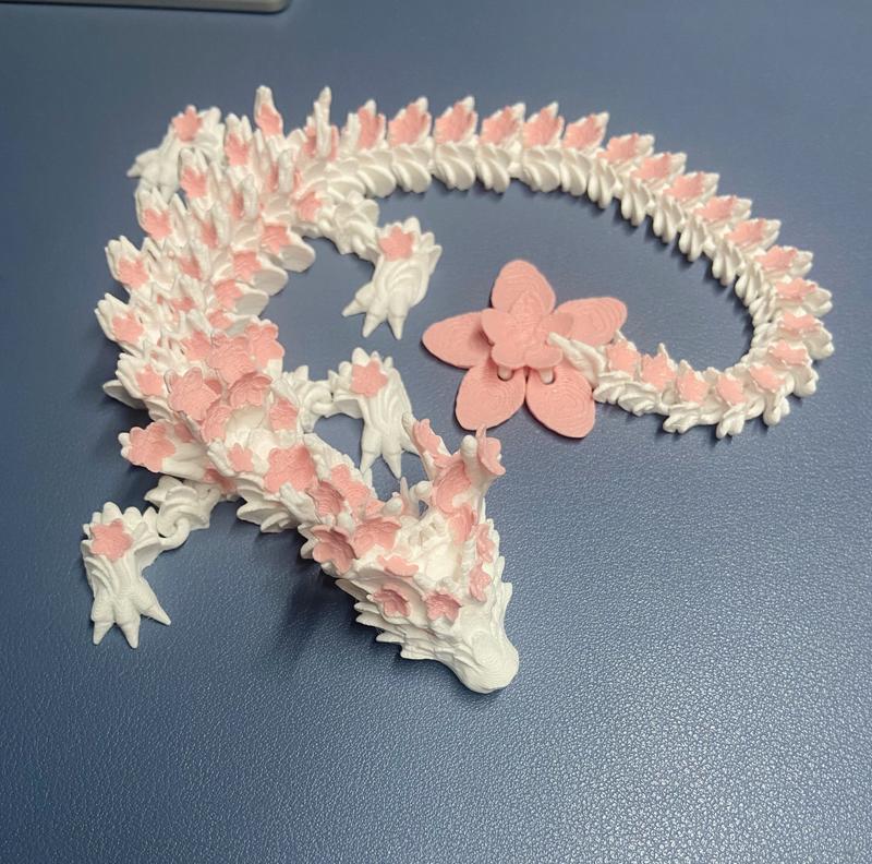 Cherry Blossom Dragon 3D Printed Decor Figurine