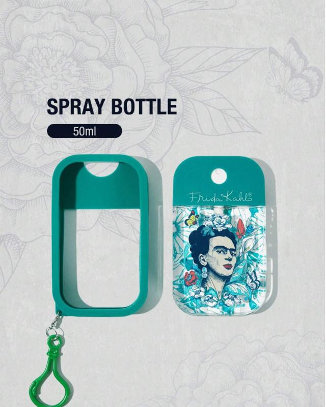 SHEIN Portable Spray Bottle with Frida Kahlo Portrait and Letter Print - Green