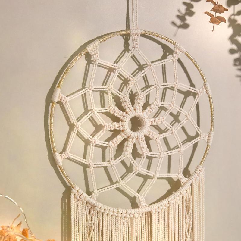 Macrame Dream Catchers for Bedroom Adult Dream Catcher Wall Decor Large Boho Wall Hanging with 5 Woven Feather Tassels Home Decoration Ornament Craft Gift