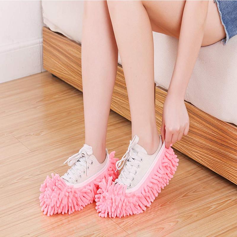 Mop Slippers Shoes 5 Pairs - Microfiber Cleaning House Mop Slippers Floor Cleaning Tools Shoe Cover Soft Washable Reusable Microfiber Foot Socks Floor Cleaning Tools Shoe Cover