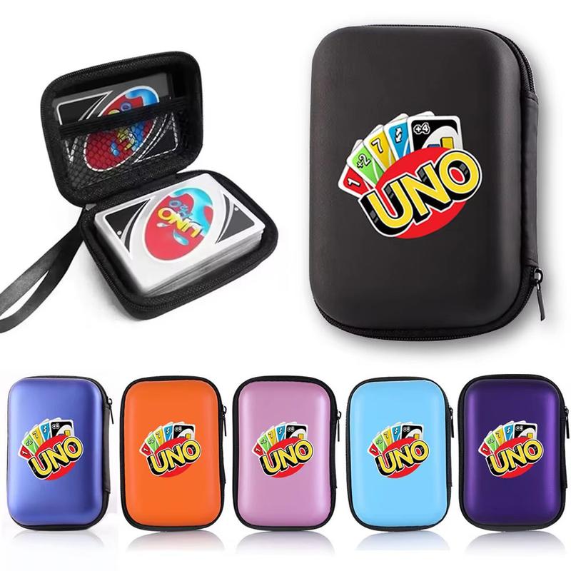 UNO Playing Cards Travel Zipper Carry Hard Case Board Game Cards Storage Package For Kids Fan Entertainment Card Holder Mini Bag