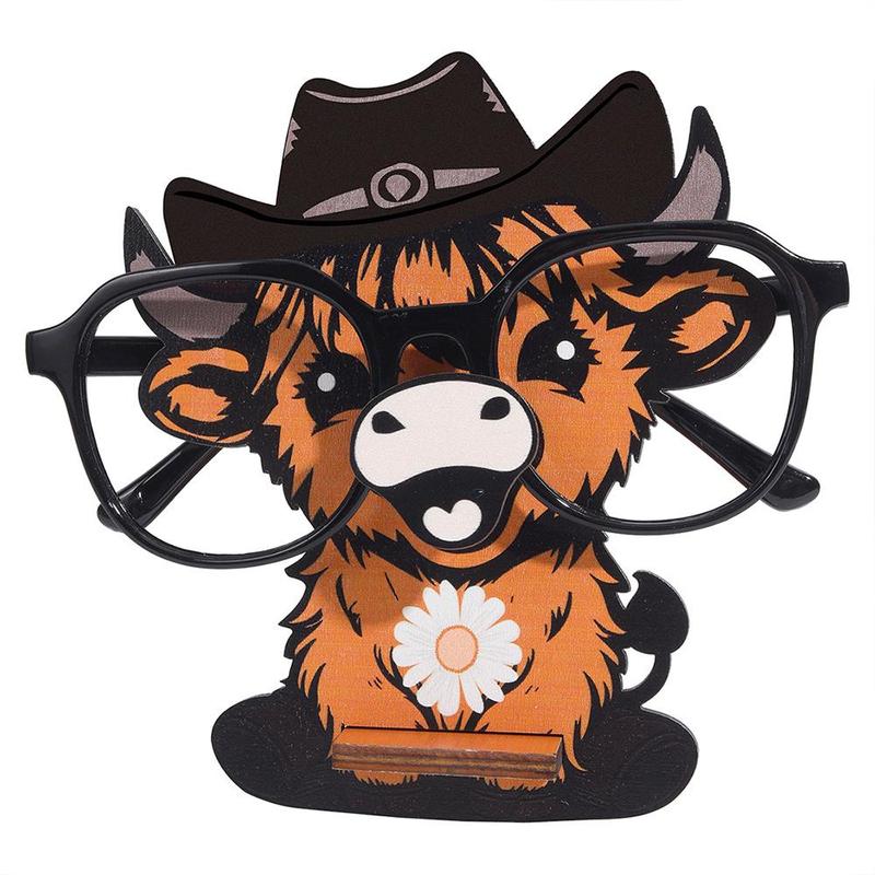 Wooden Cowboy Hat Design Glasses Holder, 1 Count Cute Animal Design Glasses Storage Rack, Home Organizer for Living Room Bedroom Office