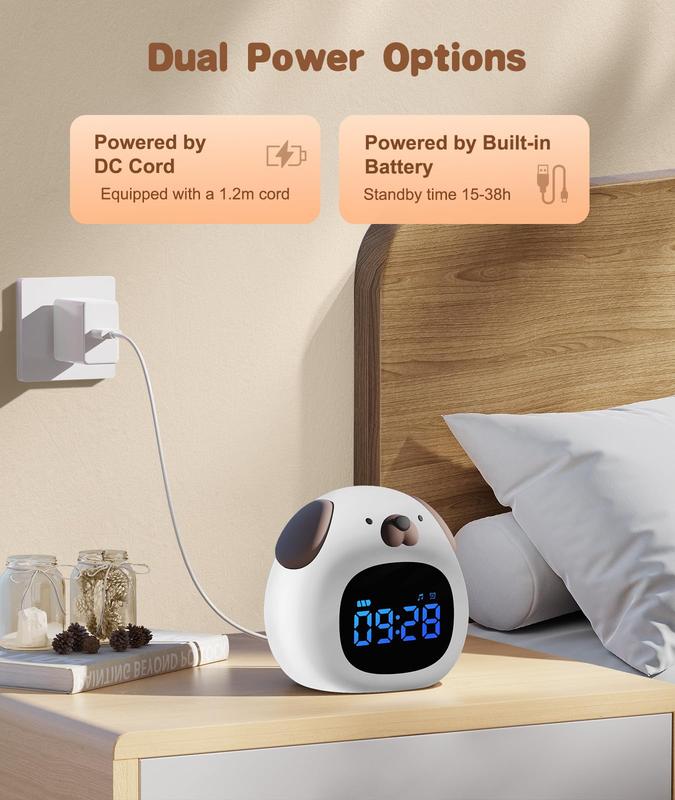 Alarm Clocks for Bedrooms with Night Light, 6 Sleep Sounds, OK to Wake Digital Clock, Heavy Sleepers with Snooze Function Alarm Clock Christmas gift