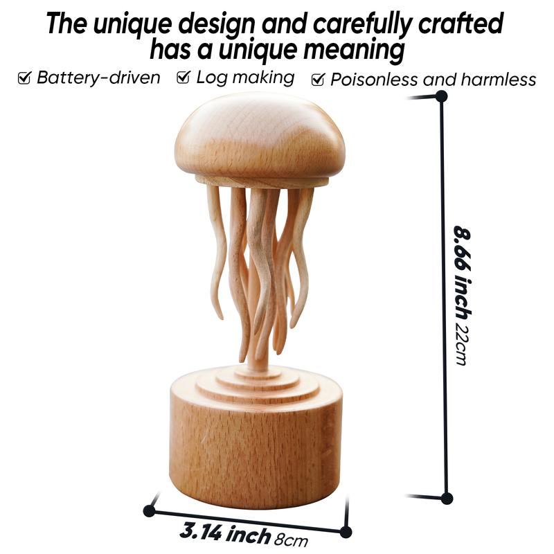 BAI GU UNCLE  Handmade Self-healing Wooden Mechanical Jellyfish Creative Gift for Christmas or Birthday New House Decoration Supplies